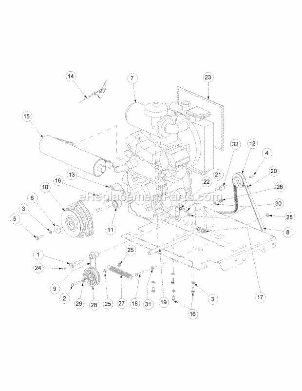 Kawasaki Engine Assembly Diagram and Parts List for M72-KW 53BB5GFZ750 Cub Cadet Sprayer